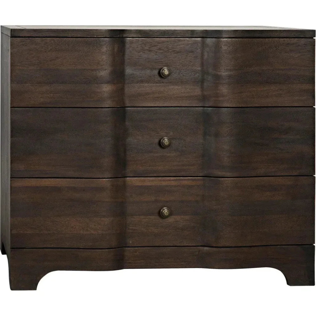 Noir Claudie Three-Drawers Wood Chest