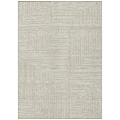 LOOMLAN Rugs Clayra Beige Washable Indoor-Outdoor Rug