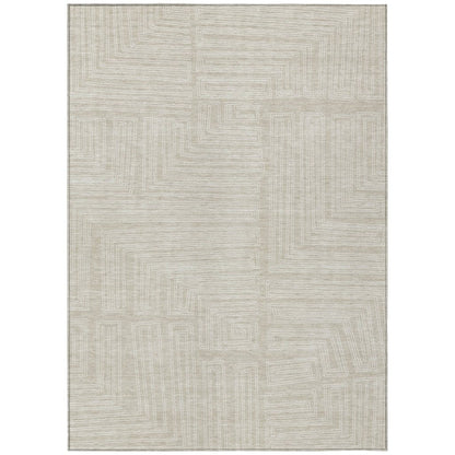 LOOMLAN Rugs Clayra Beige Washable Indoor-Outdoor Rug