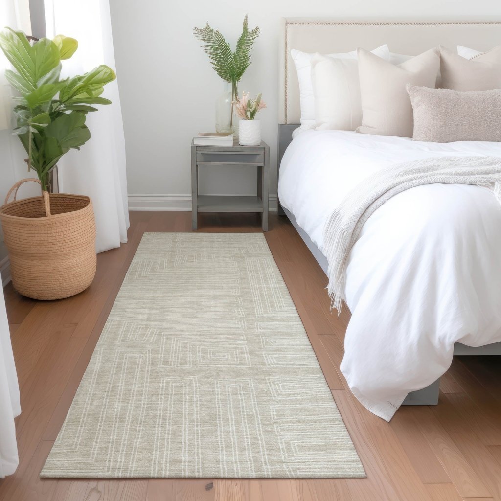 LOOMLAN Rugs Clayra Beige Washable Indoor-Outdoor Rug