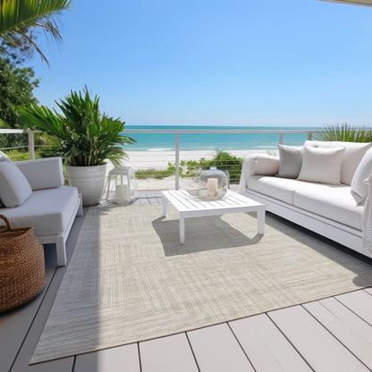 LOOMLAN Rugs Clayra Beige Washable Indoor-Outdoor Rug
