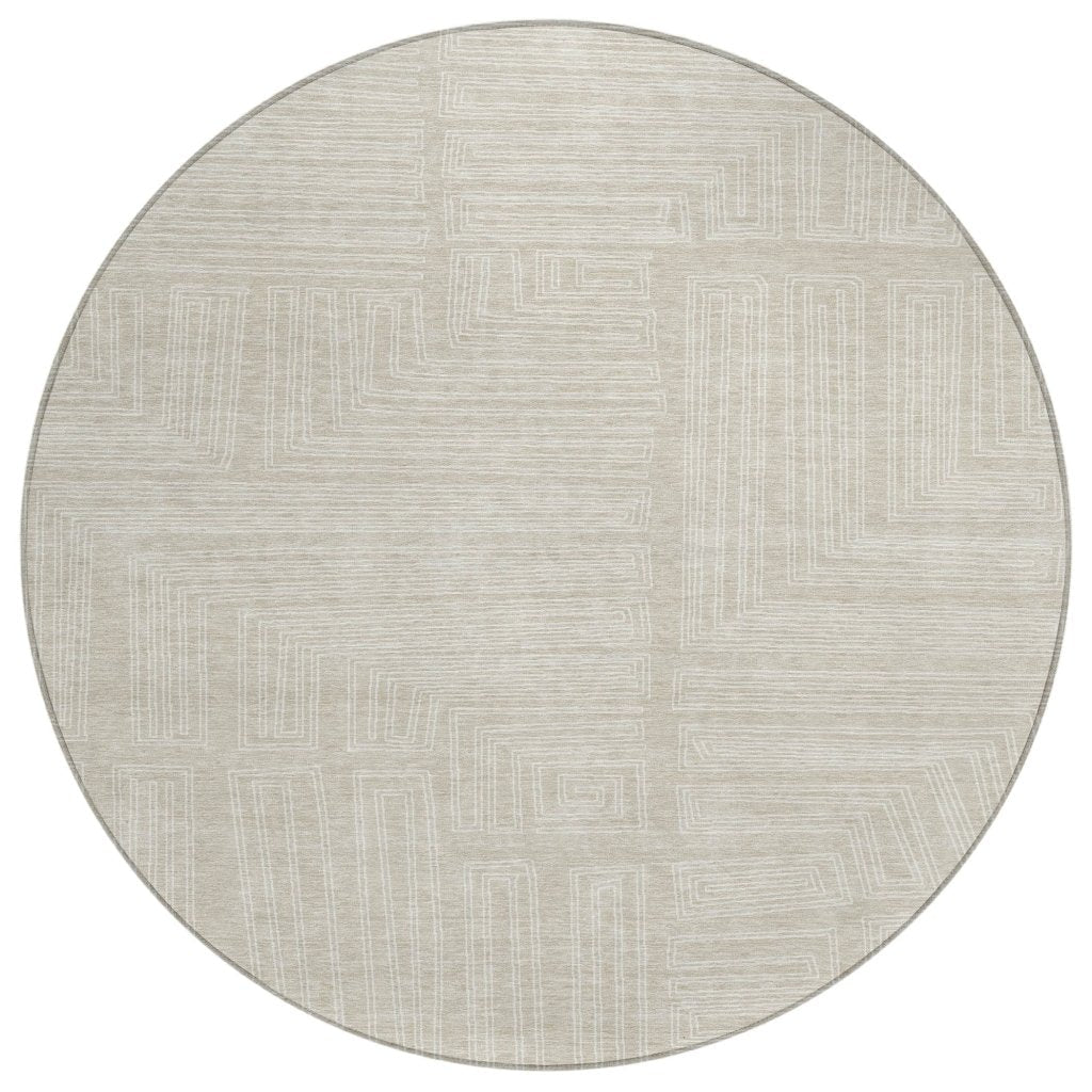 LOOMLAN Rugs Clayra Beige Washable Indoor-Outdoor Rug