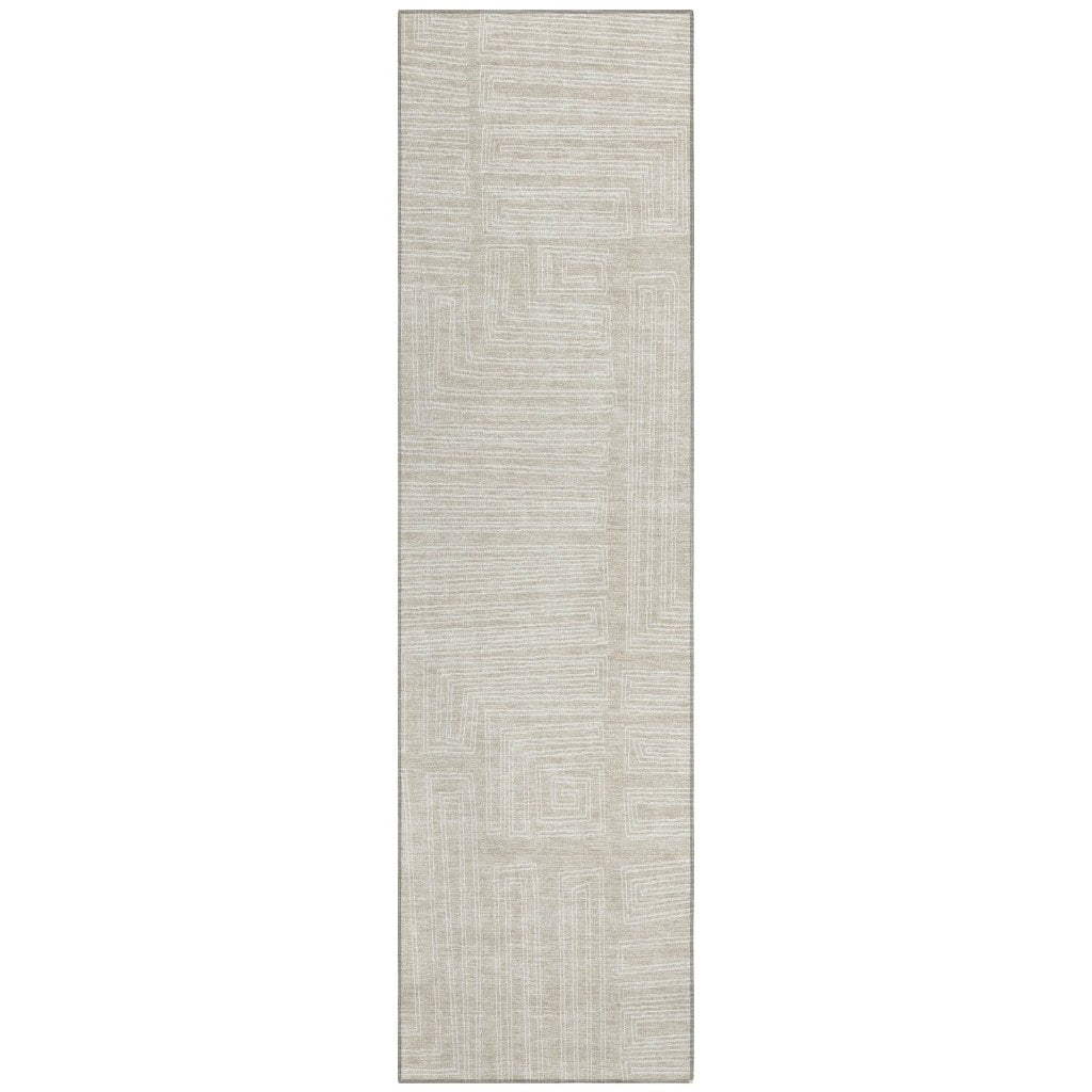 LOOMLAN Rugs Clayra Beige Washable Indoor-Outdoor Rug
