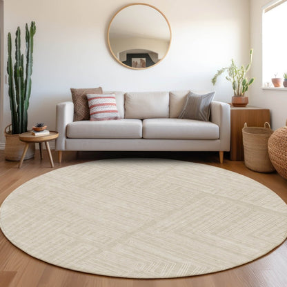 LOOMLAN Rugs Clayra Beige Washable Indoor-Outdoor Rug