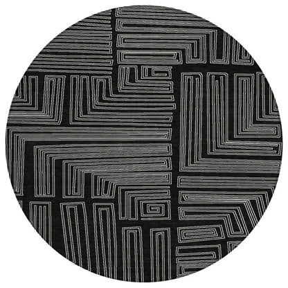 LOOMLAN Rugs Clayra Black Washable Indoor-Outdoor Rug