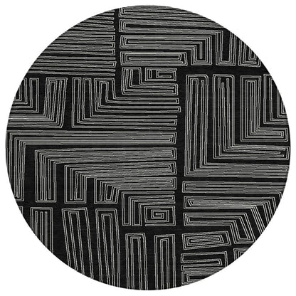 LOOMLAN Rugs Clayra Black Washable Indoor-Outdoor Rug