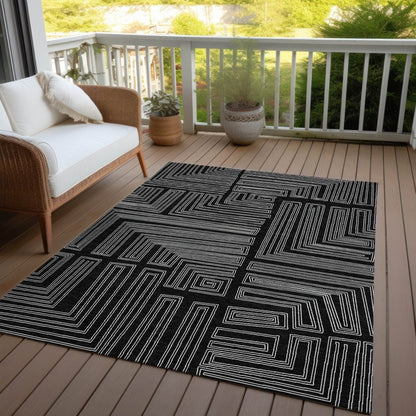 LOOMLAN Rugs Clayra Black Washable Indoor-Outdoor Rug