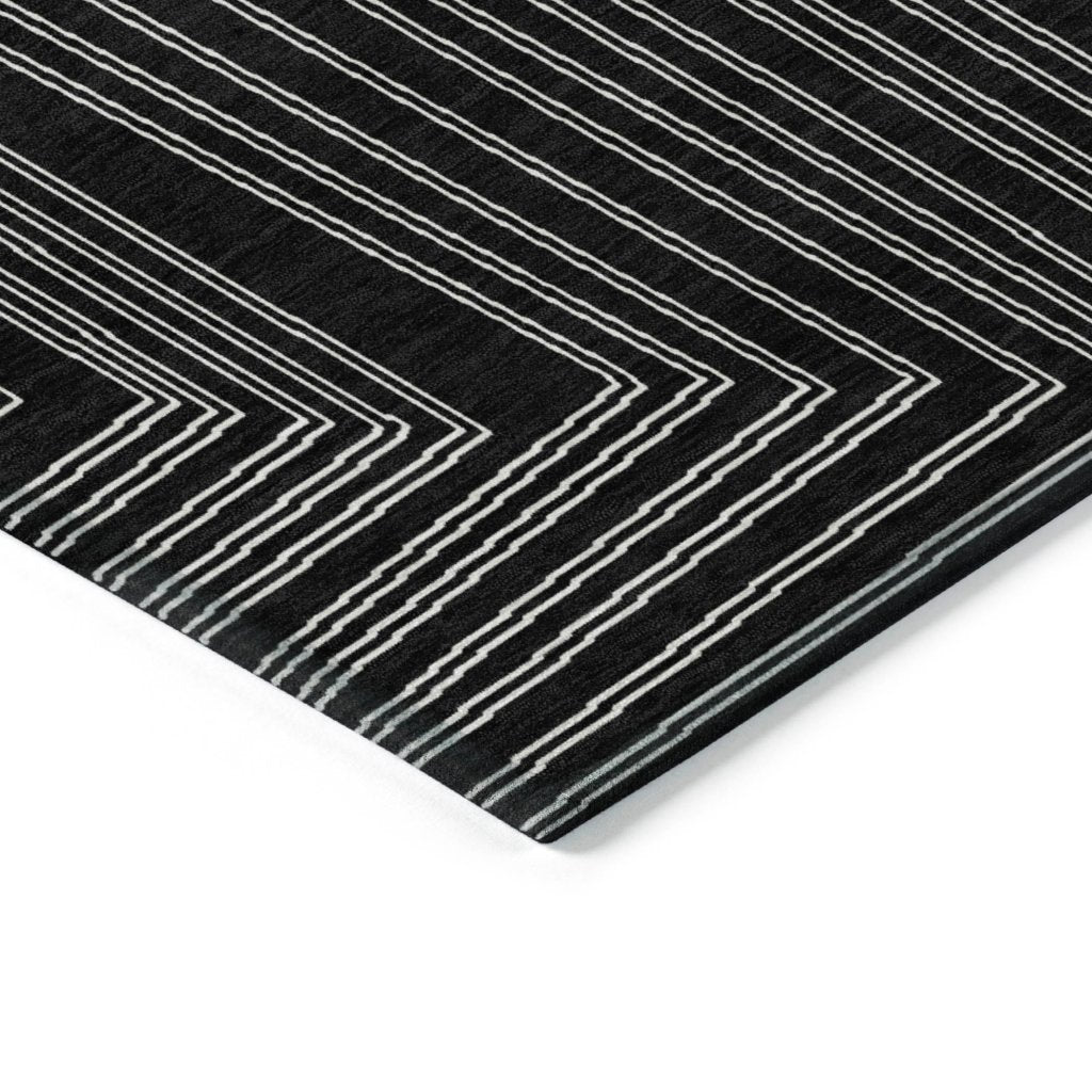 LOOMLAN Rugs Clayra Black Washable Indoor-Outdoor Rug