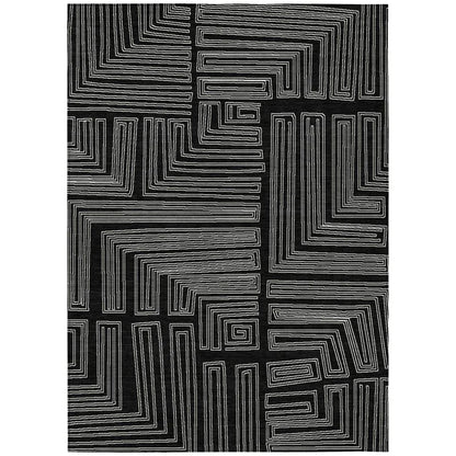 LOOMLAN Rugs Clayra Black Washable Indoor-Outdoor Rug