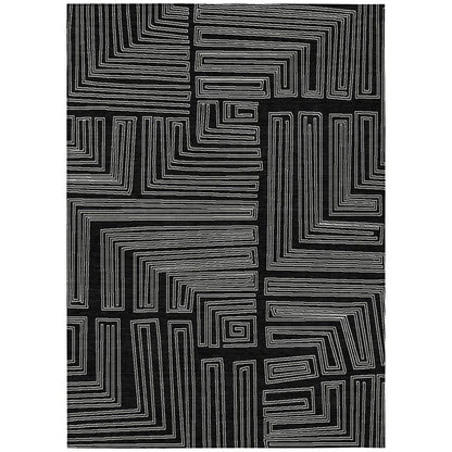 LOOMLAN Rugs Clayra Black Washable Indoor-Outdoor Rug