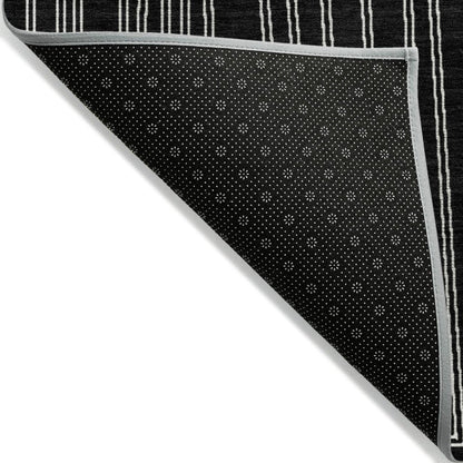 LOOMLAN Rugs Clayra Black Washable Indoor-Outdoor Rug