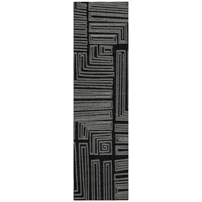 LOOMLAN Rugs Clayra Black Washable Indoor-Outdoor Rug