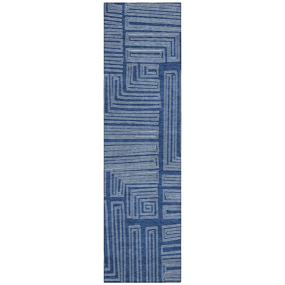 LOOMLAN Rugs Clayra Blue Washable Indoor-Outdoor Rug