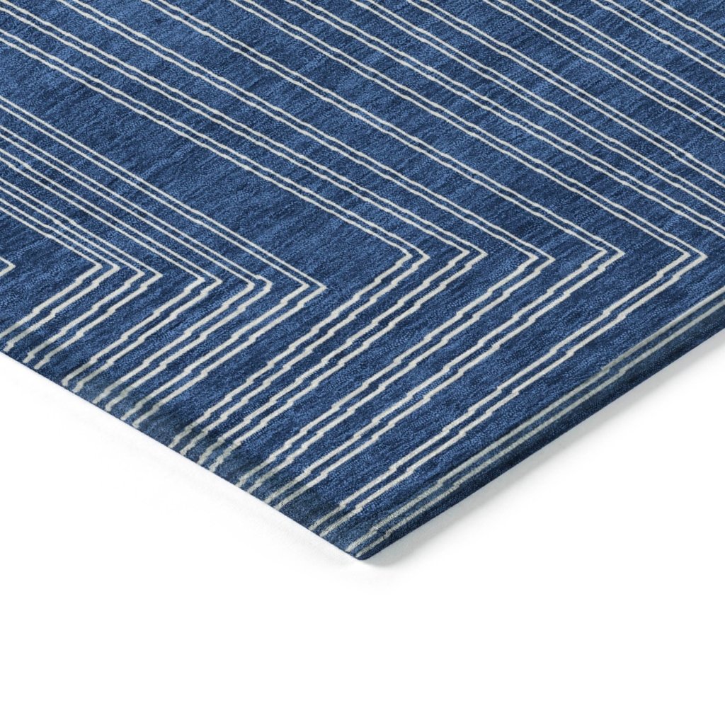 LOOMLAN Rugs Clayra Blue Washable Indoor-Outdoor Rug