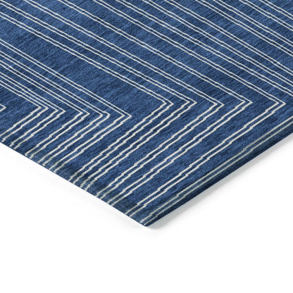LOOMLAN Rugs Clayra Blue Washable Indoor-Outdoor Rug