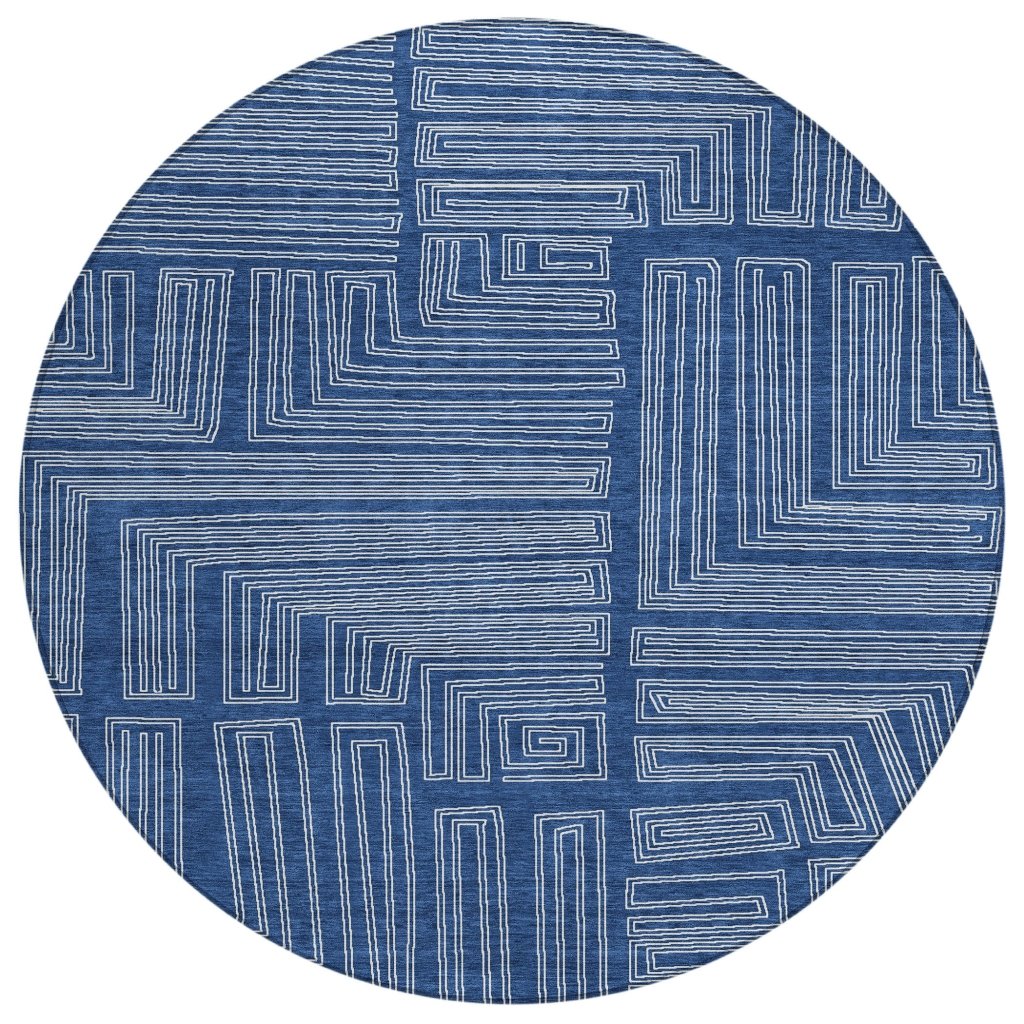 LOOMLAN Rugs Clayra Blue Washable Indoor-Outdoor Rug
