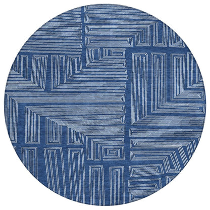 LOOMLAN Rugs Clayra Blue Washable Indoor-Outdoor Rug