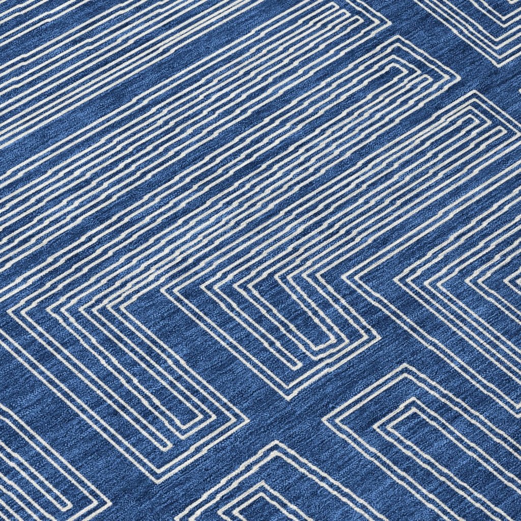 LOOMLAN Rugs Clayra Blue Washable Indoor-Outdoor Rug