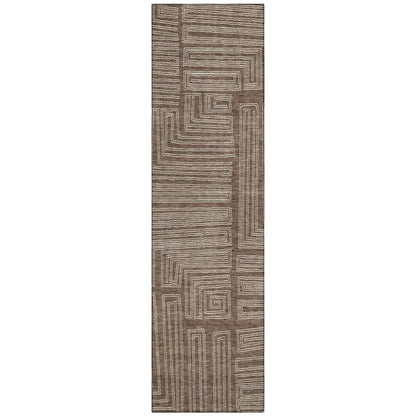LOOMLAN Rugs Clayra Brown Washable Indoor-Outdoor Rug