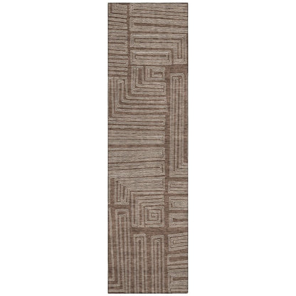 LOOMLAN Rugs Clayra Brown Washable Indoor-Outdoor Rug
