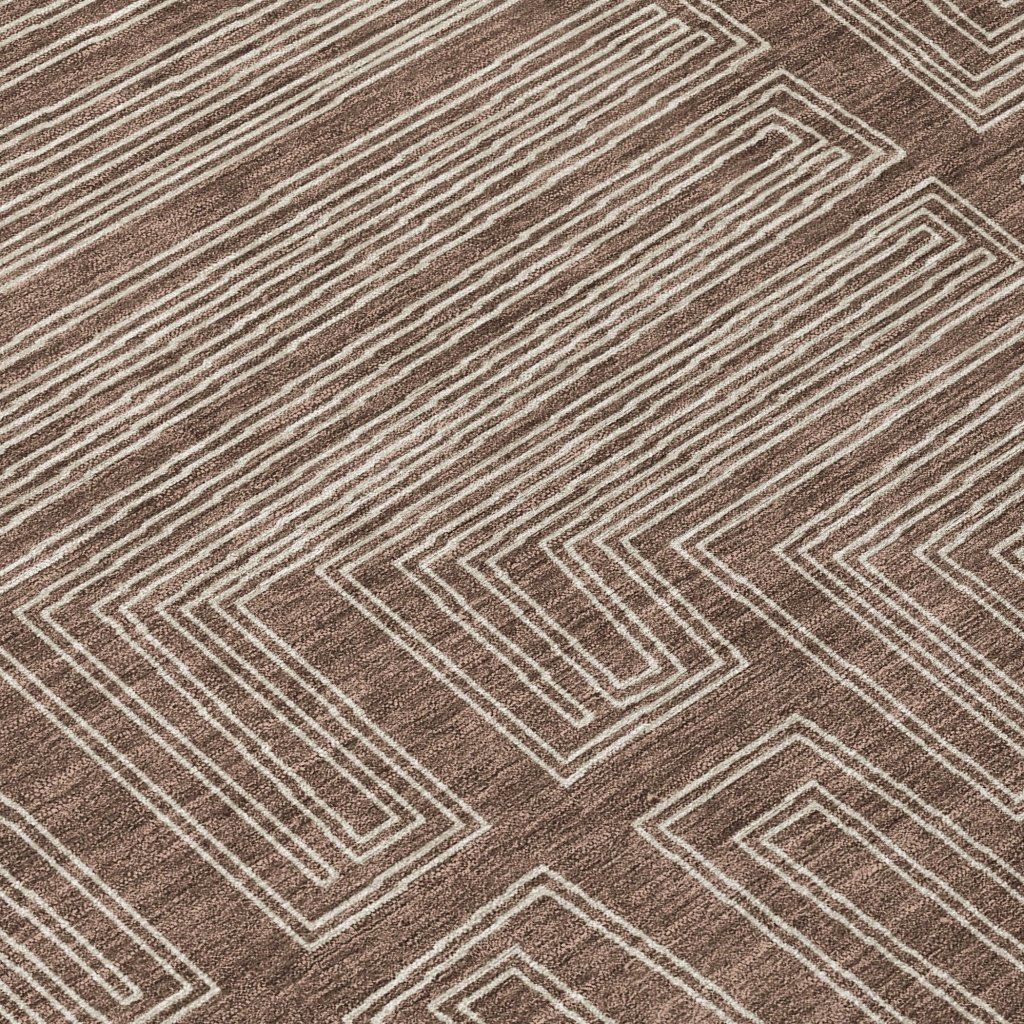 LOOMLAN Rugs Clayra Brown Washable Indoor-Outdoor Rug