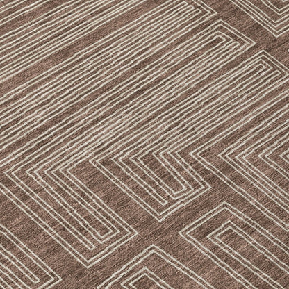LOOMLAN Rugs Clayra Brown Washable Indoor-Outdoor Rug