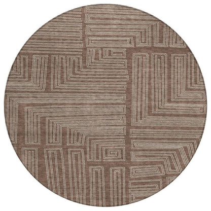 LOOMLAN Rugs Clayra Brown Washable Indoor-Outdoor Rug