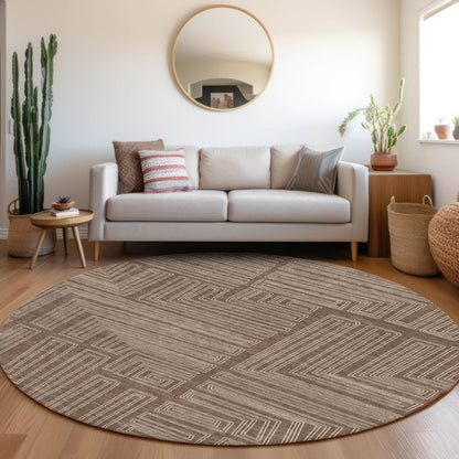 LOOMLAN Rugs Clayra Brown Washable Indoor-Outdoor Rug