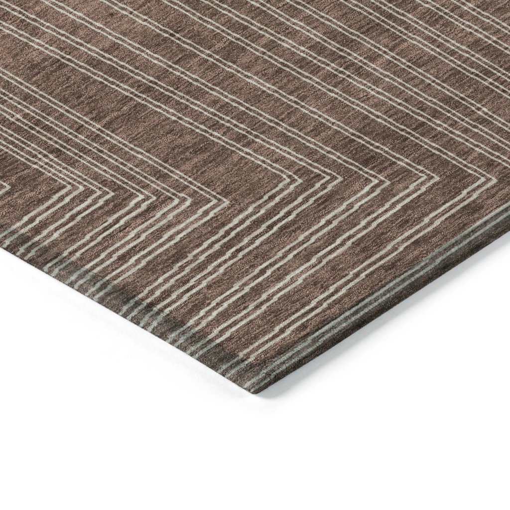 LOOMLAN Rugs Clayra Brown Washable Indoor-Outdoor Rug