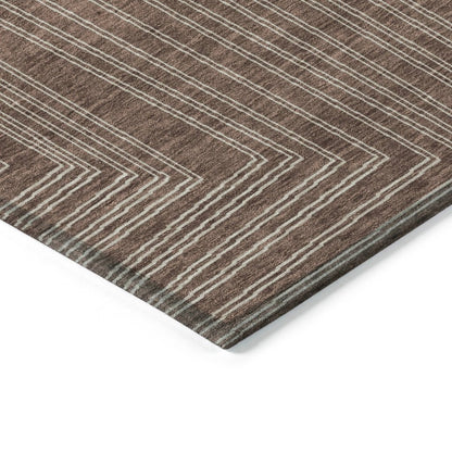 LOOMLAN Rugs Clayra Brown Washable Indoor-Outdoor Rug