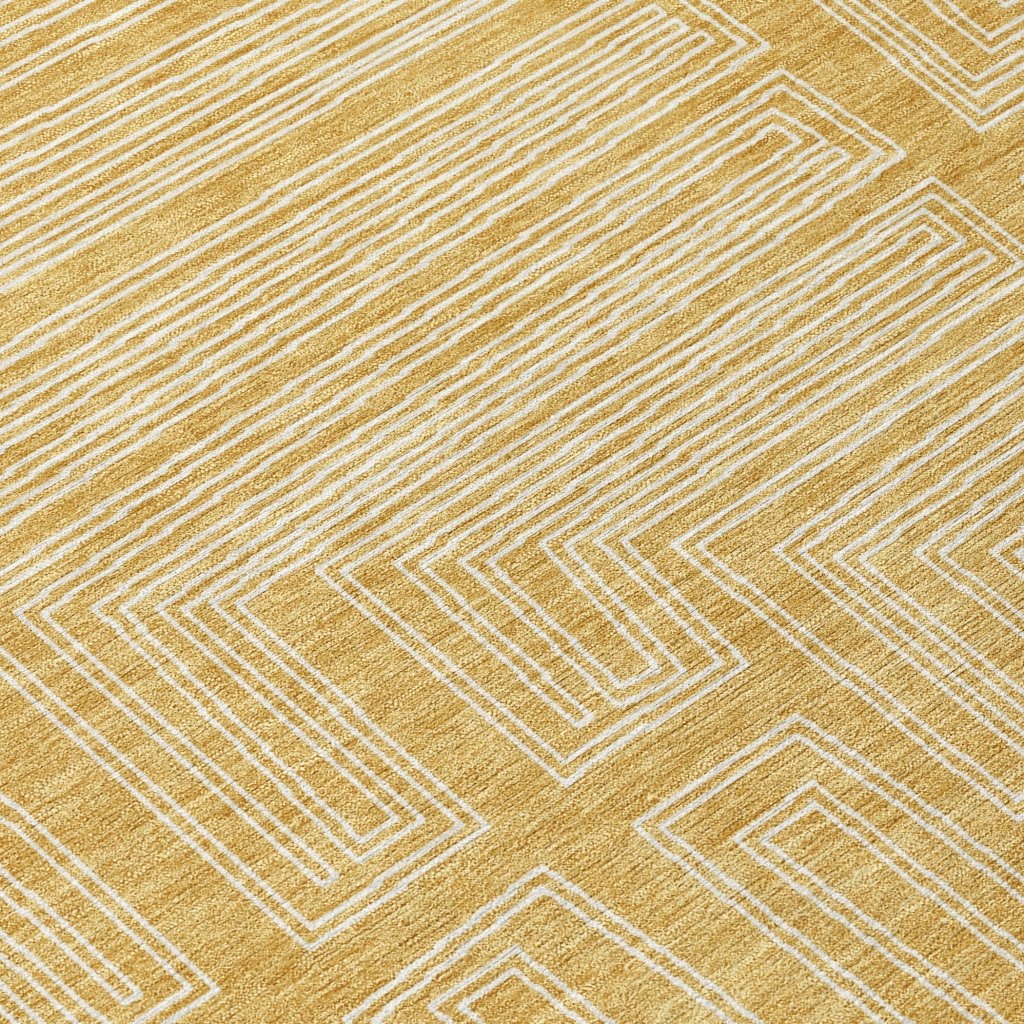 LOOMLAN Rugs Clayra Gold Washable Indoor-Outdoor Rug