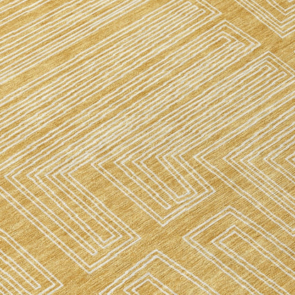 LOOMLAN Rugs Clayra Gold Washable Indoor-Outdoor Rug