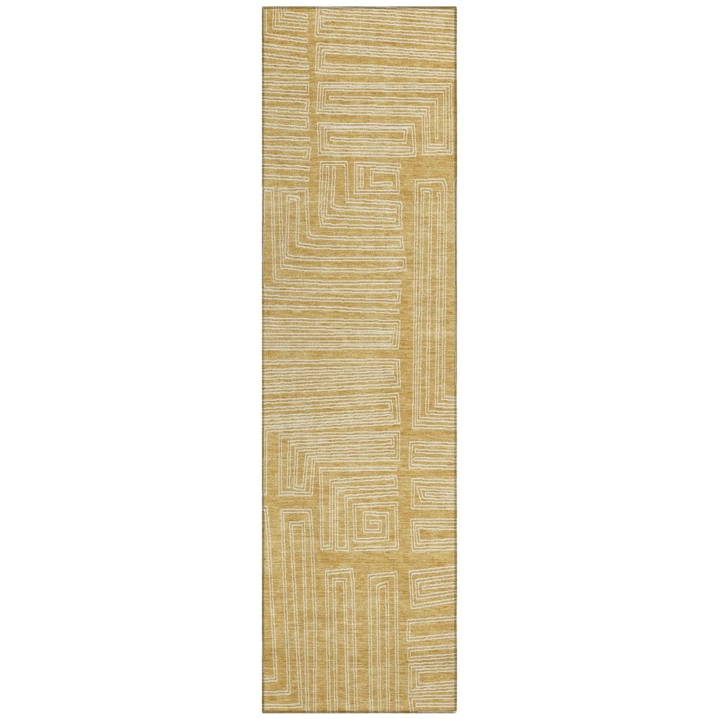 LOOMLAN Rugs Clayra Gold Washable Indoor-Outdoor Rug