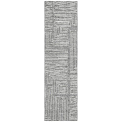 LOOMLAN Rugs Clayra Gray Washable Indoor-Outdoor Rug