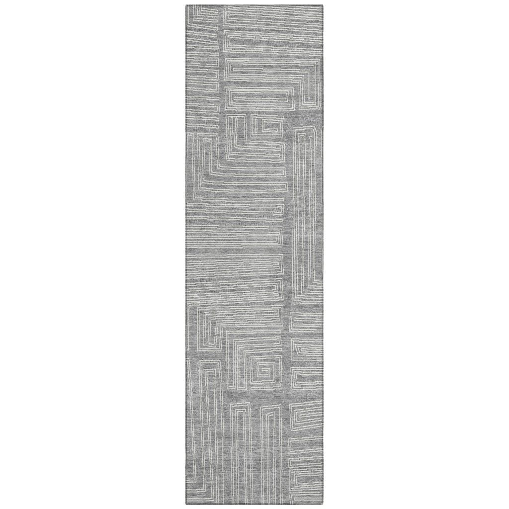 LOOMLAN Rugs Clayra Gray Washable Indoor-Outdoor Rug