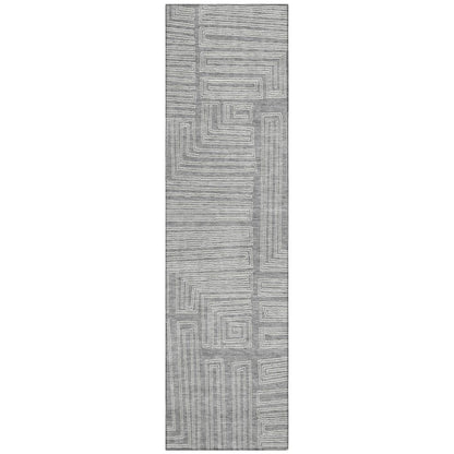LOOMLAN Rugs Clayra Gray Washable Indoor-Outdoor Rug