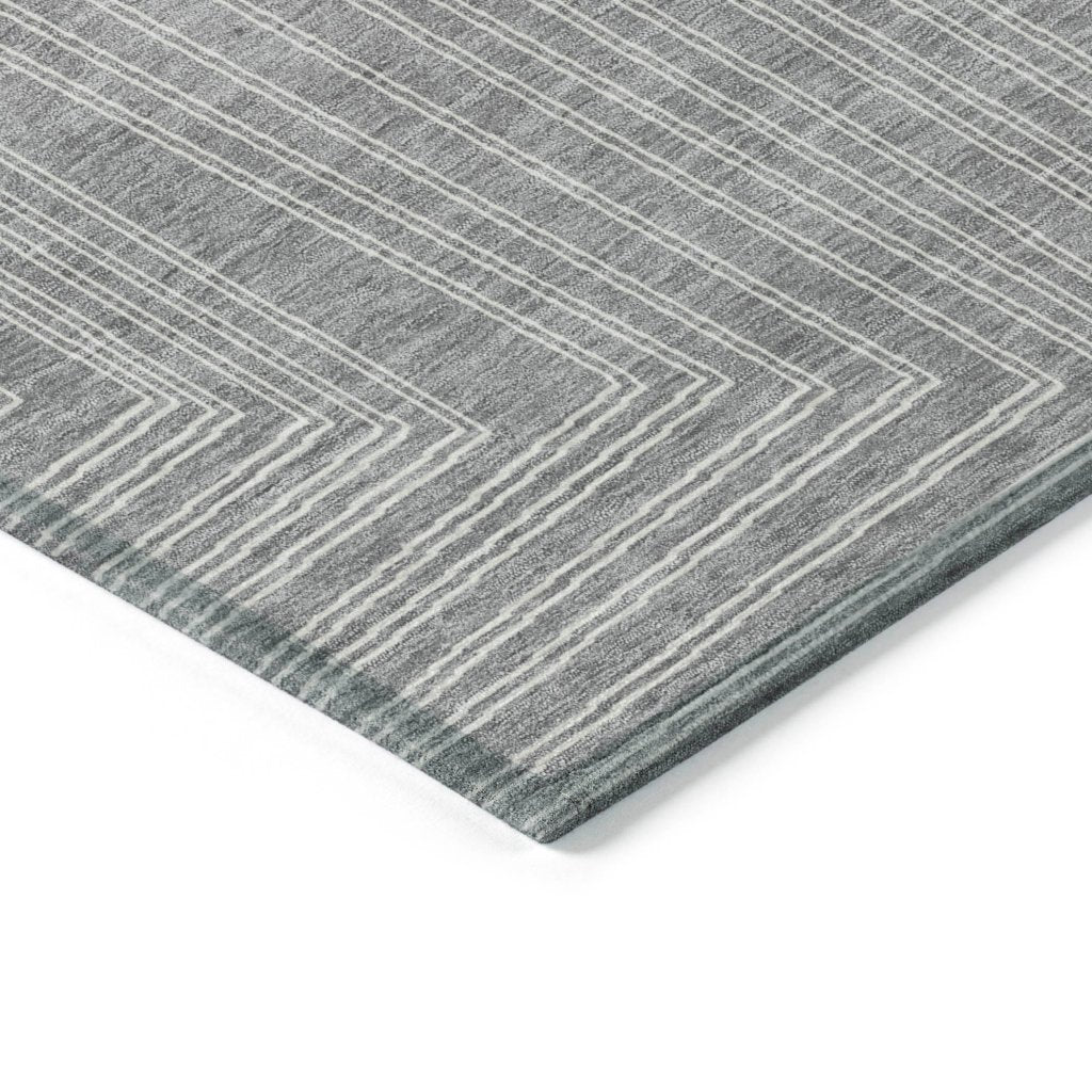LOOMLAN Rugs Clayra Gray Washable Indoor-Outdoor Rug