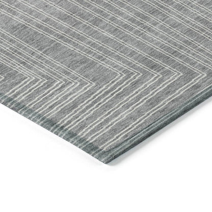 LOOMLAN Rugs Clayra Gray Washable Indoor-Outdoor Rug