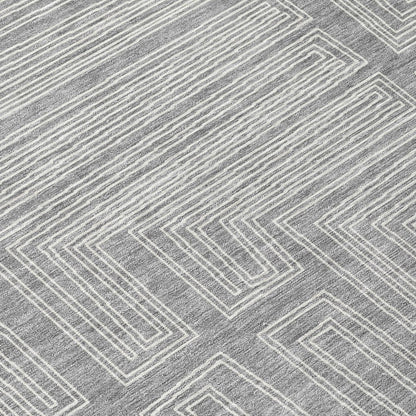 LOOMLAN Rugs Clayra Gray Washable Indoor-Outdoor Rug