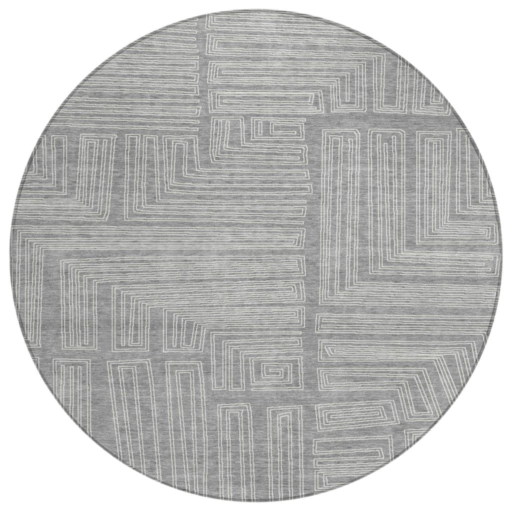 LOOMLAN Rugs Clayra Gray Washable Indoor-Outdoor Rug