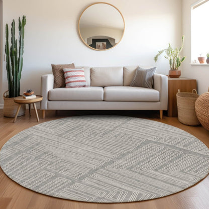 LOOMLAN Rugs Clayra Gray Washable Indoor-Outdoor Rug
