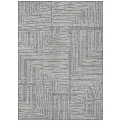 LOOMLAN Rugs Clayra Gray Washable Indoor-Outdoor Rug
