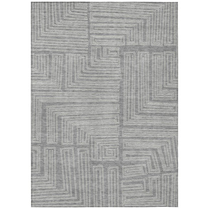 LOOMLAN Rugs Clayra Gray Washable Indoor-Outdoor Rug