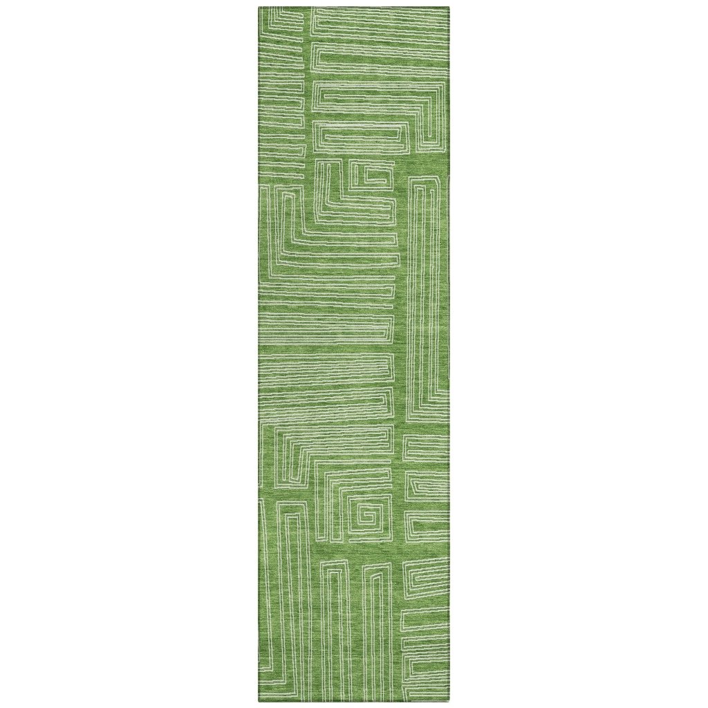 LOOMLAN Rugs Clayra Green Washable Indoor-Outdoor Rug