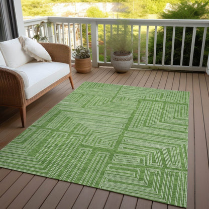 LOOMLAN Rugs Clayra Green Washable Indoor-Outdoor Rug