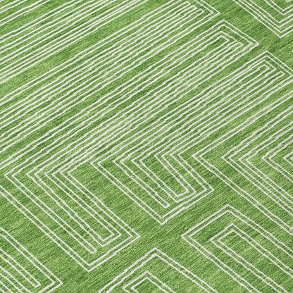 LOOMLAN Rugs Clayra Green Washable Indoor-Outdoor Rug