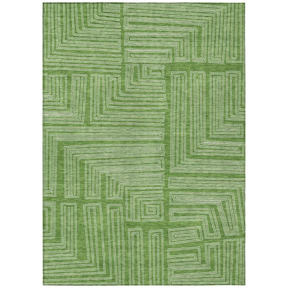LOOMLAN Rugs Clayra Green Washable Indoor-Outdoor Rug