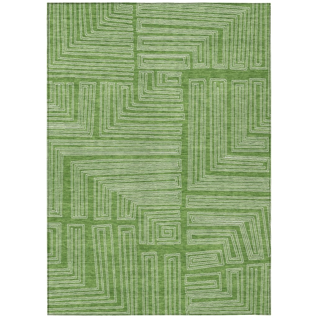 LOOMLAN Rugs Clayra Green Washable Indoor-Outdoor Rug