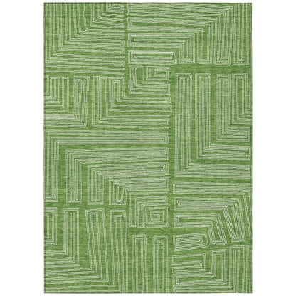 LOOMLAN Rugs Clayra Green Washable Indoor-Outdoor Rug