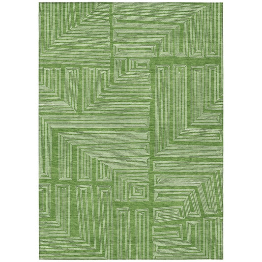LOOMLAN Rugs Clayra Green Washable Indoor-Outdoor Rug